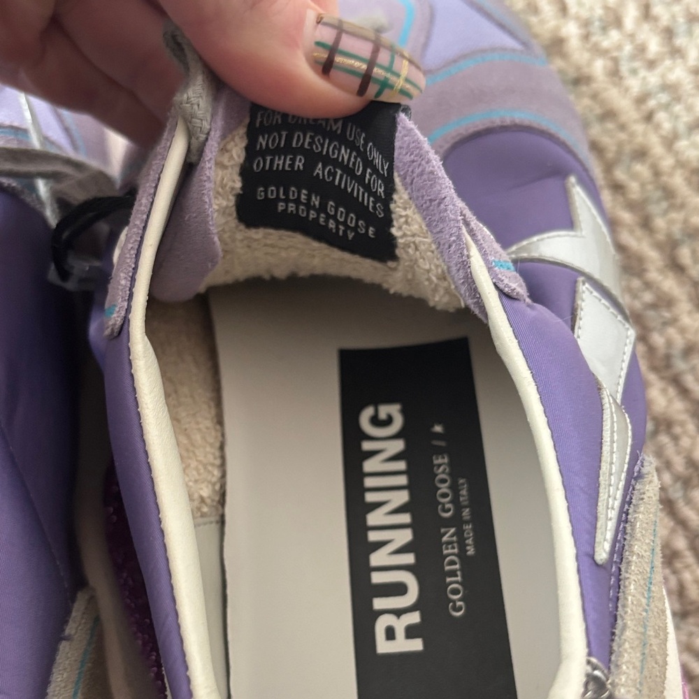 Golden Goose Lavender and Silver Sneakers - Picture 7 of 12
